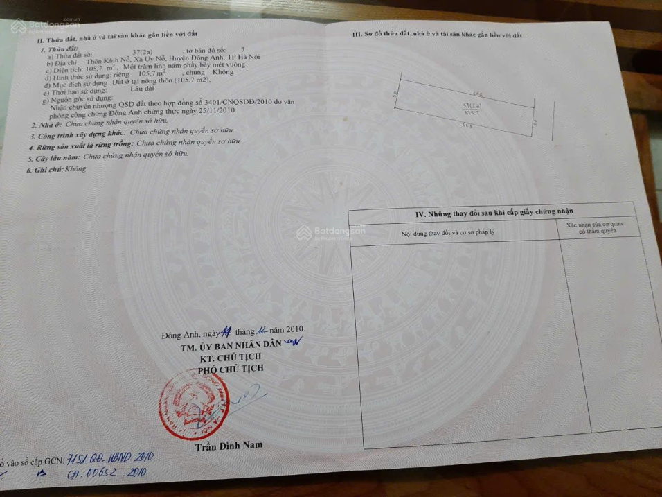 Bán đất Kính Nỗ Uy Nỗ - 105m2 - Đường thông ô tô 7 chỗ - Ảnh chính