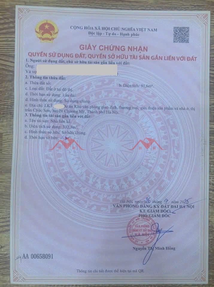 CHÍNH CHỦ BÁN CĂN NHÀ LK LỘC NINH 91,6M TẠI TT CHÚC SƠN-CHƯƠNG MỸ-HÀ NỘI - Ảnh 4