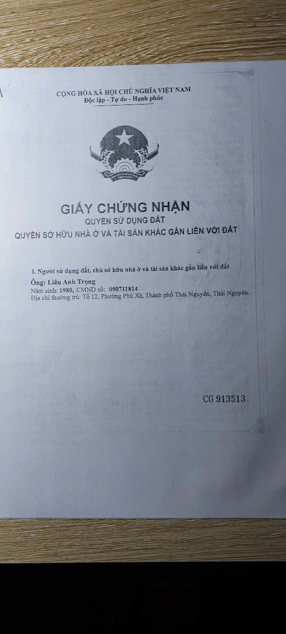 Chính chủ cần bán Nhanh Lô Đất Tại  36, Đường Gang Thép, Phường Trung Thành, Thành phố Thái Nguyên, - Ảnh chính