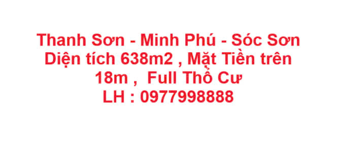 LÔ ĐẤT VỊ TRÍ ĐẸP CẦN BÁN NHANH lô đất vị trí tại xã Minh Phú huyện Sóc Sơn, Tp HN - Ảnh chính