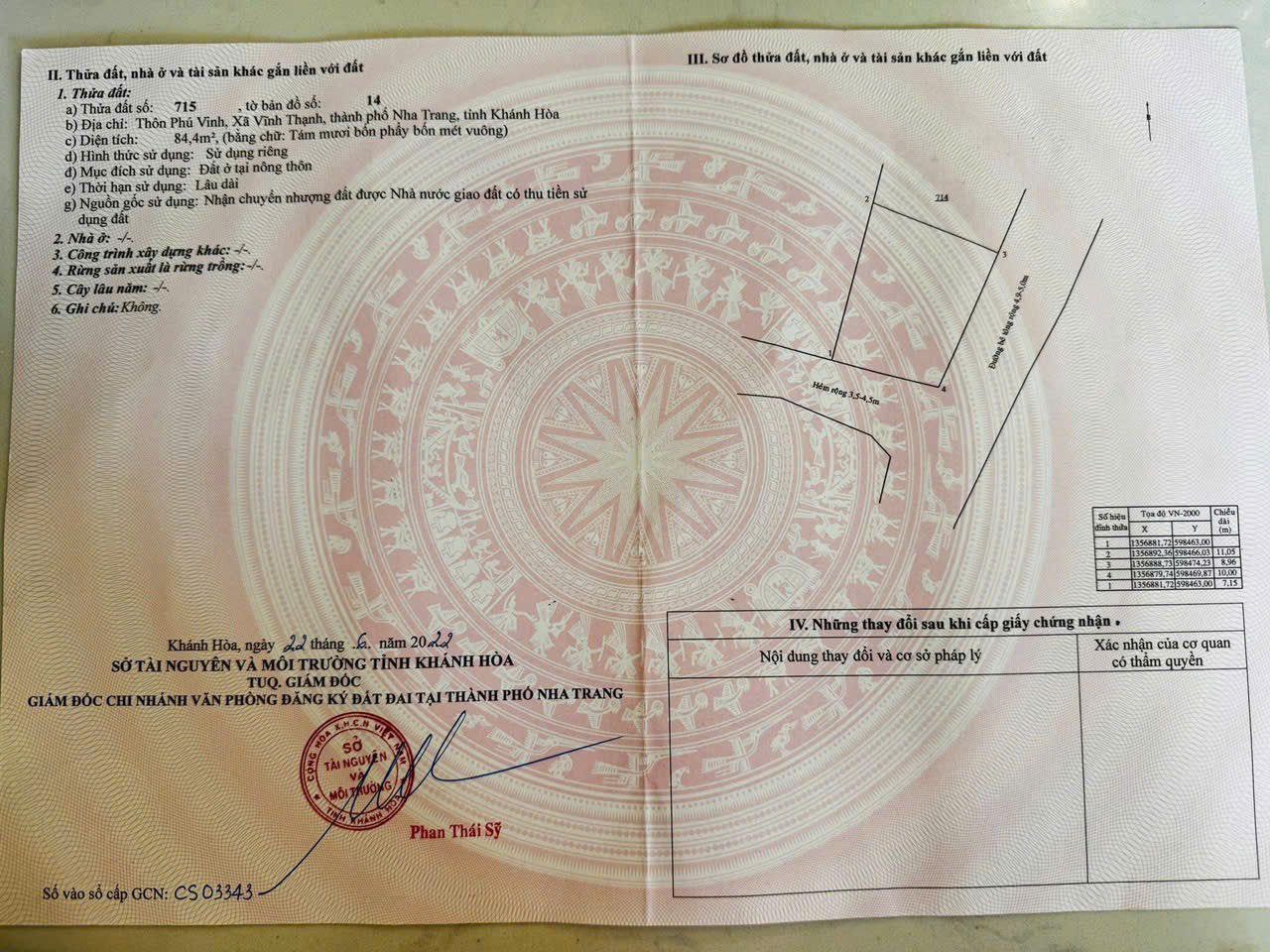 Bán lô góc tại xã Vĩnh Thạnh, Nha Trang . Giá : 2 tỷ 190 triệu - Ảnh 2