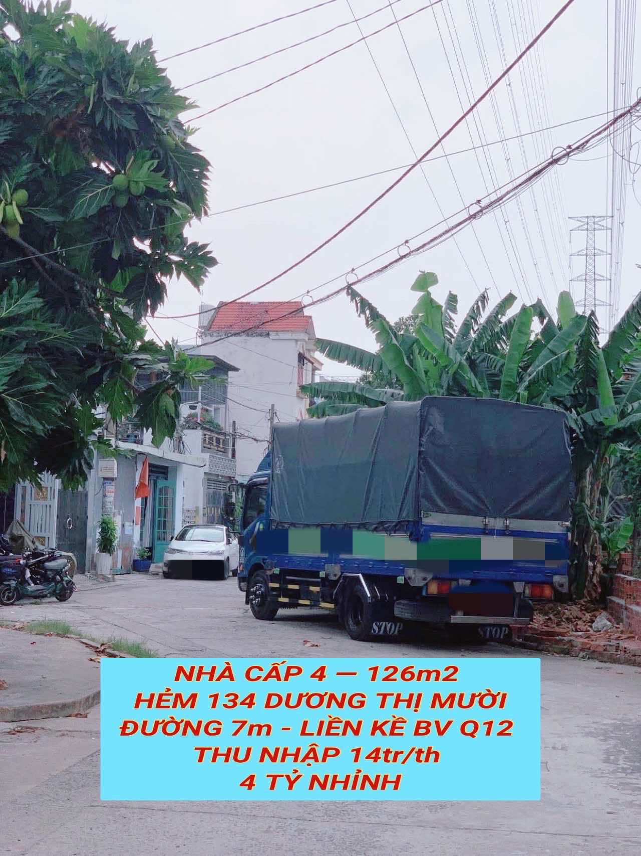 Nhà cấp 4 -- 126m2 hẻm 134 Dương Thị Mười , đường 7m , thu nhập 14tr/th - 4 tỷ nhỉnh 0932030061 - Ảnh 1