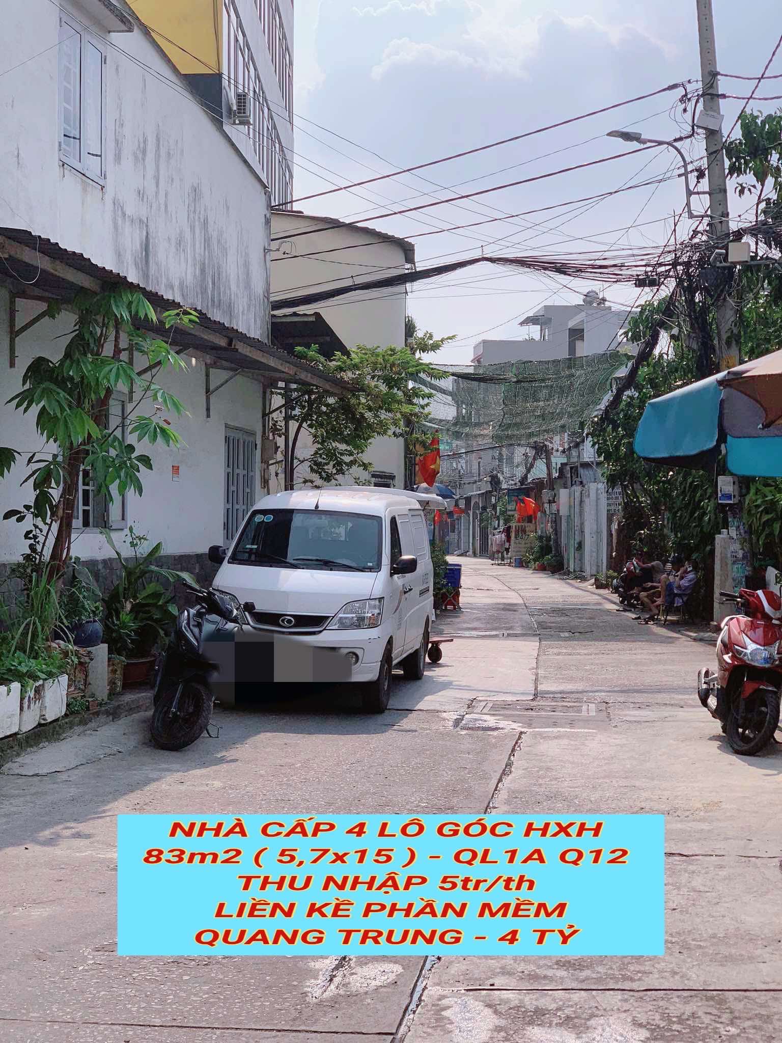 Nhà cấp 4 lô góc hxh 83m2 QL1A Q12 ,thu nhập 5tr/th, liền kề Phần Mềm Quang Trung, 4 tỷ 0932030061 - Ảnh 1