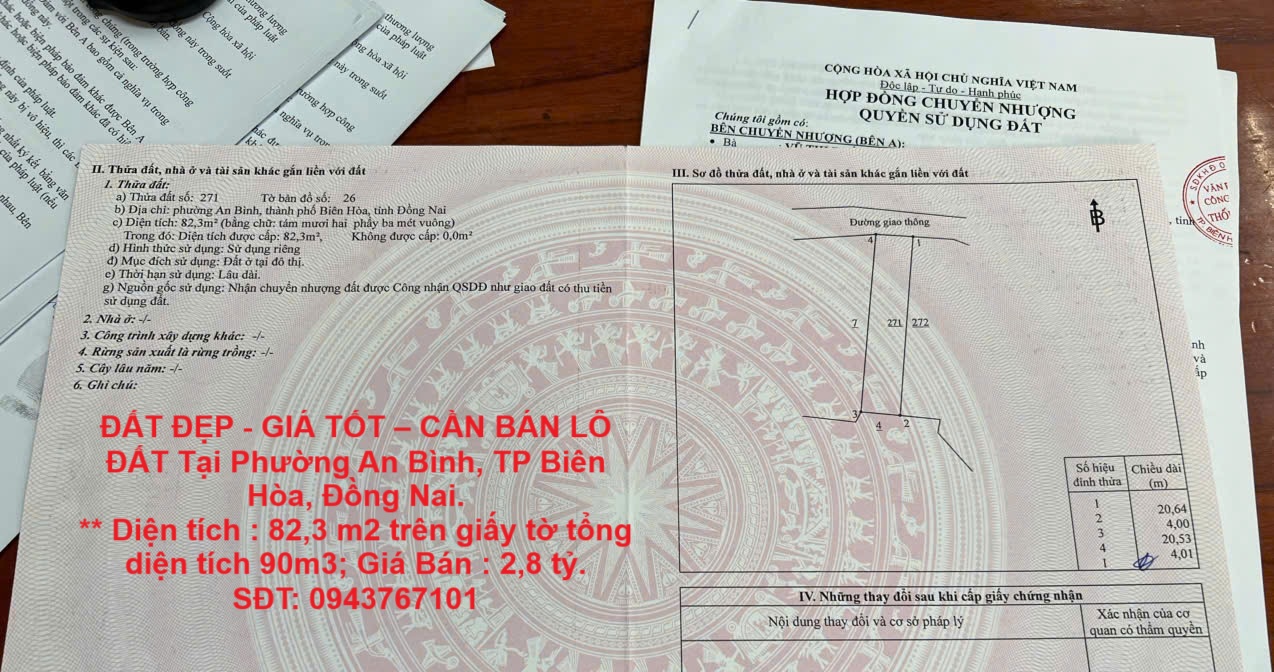 ĐẤT ĐẸP - GIÁ TỐT – CẦN BÁN LÔ ĐẤT Tại Phường An Bình, TP Biên Hòa, Đồng Nai. - Ảnh chính