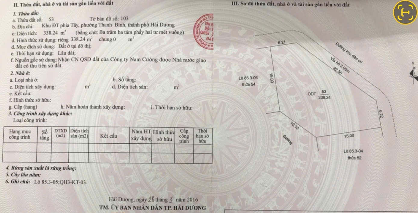 Lô đất khu đô thị Phía Tây, P. Thanh Bình, TP Hải Dương. - Ảnh 2