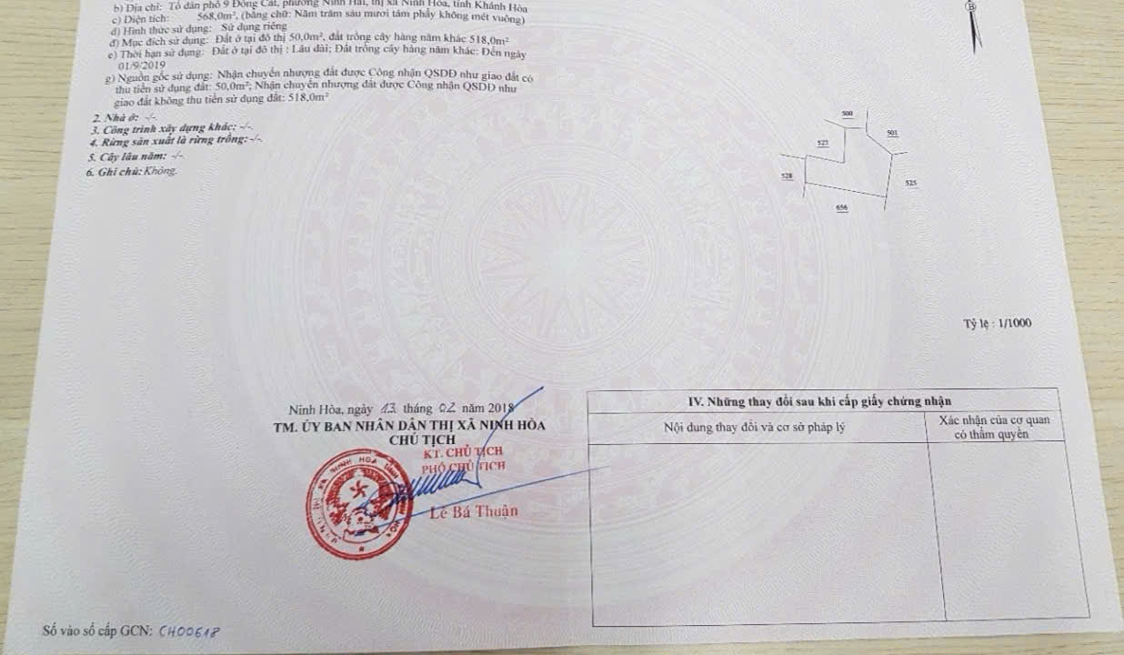 BÁN LÔ ĐẤT 3 MẶT TIỀN ĐÔNG CÁT, NINH HẢI, NINH HOÀ, KHÁNH HOÀ. - Ảnh 1