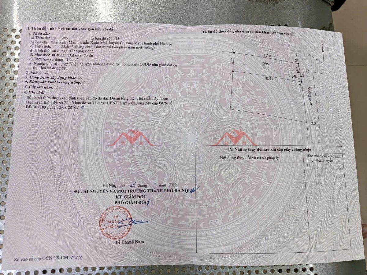 CHÍNH CHỦ BÁN LÔ ĐẤT 88,5M TẠI TT XUÂN MAI-CHƯƠNG MỸ-HÀ NỘI - Ảnh 2