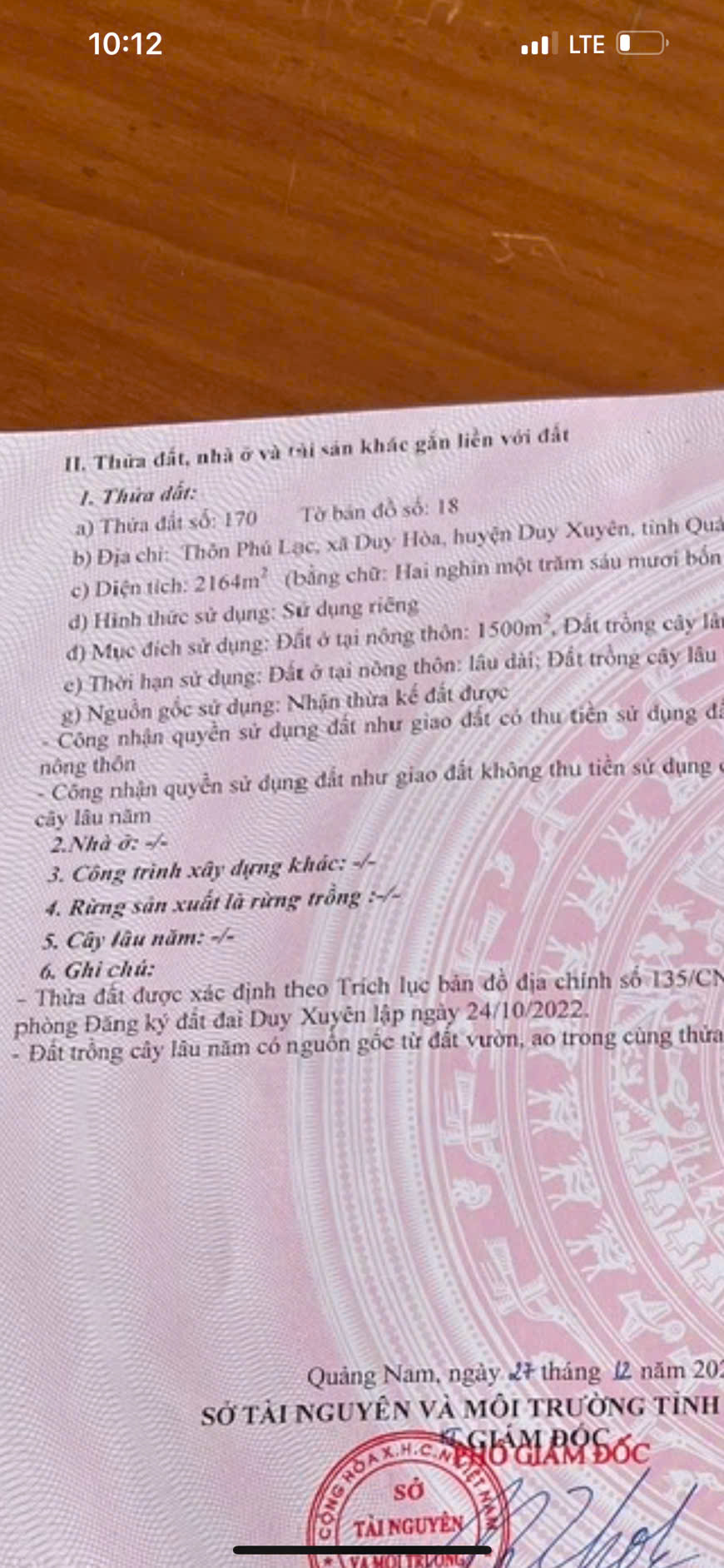 Cần Bán 2164m2 Đất Tại Thôn Phú Lạc, Xã Duy Hòa, Huyện Duy Xuyên, Quảng Nam - Ảnh chính