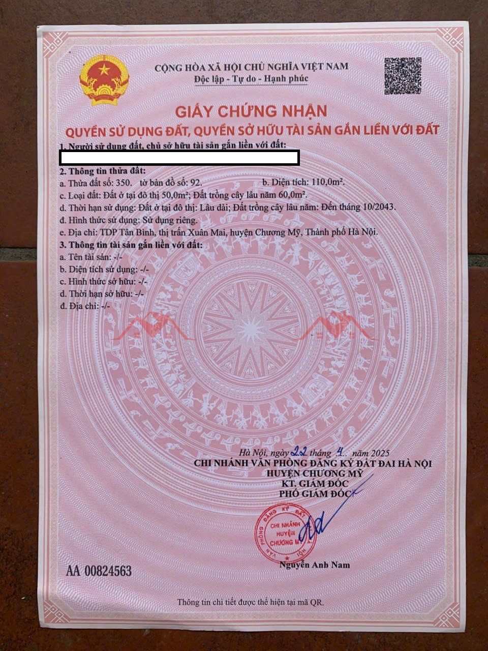 CHÍNH CHỦ BÁN LÔ ĐẤT 110M TT XUÂN MAI-CHƯƠNG MỸ-HÀ NỘI - Ảnh 3