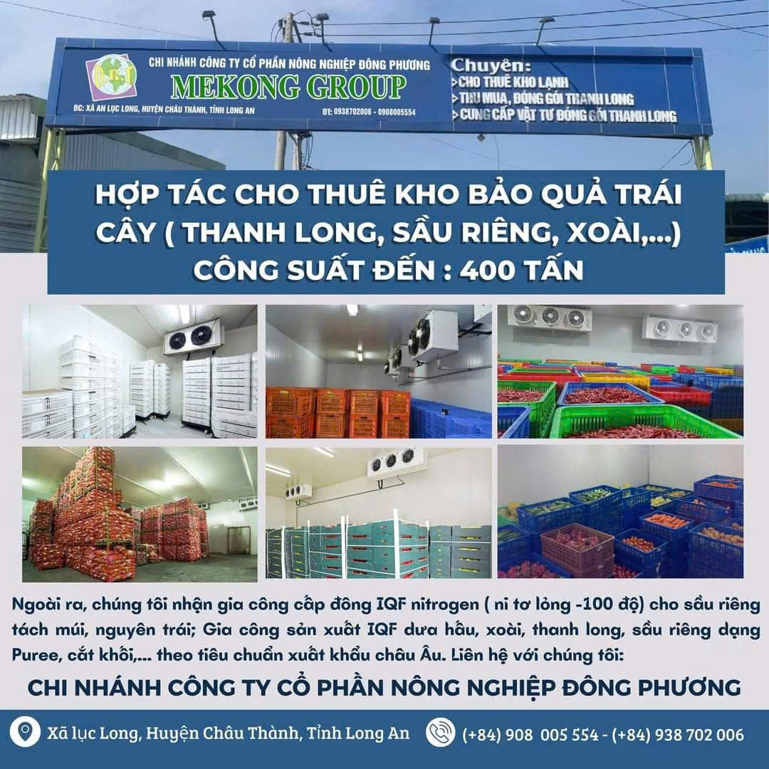 CHO THUÊ KHO XƯỞNG SƠ CHẾ BẢO QUẢN TRÁI CÂY TẠI LONG AN, CHỈ 1.8TR/NGÀY. LH:0908005554 – 0938702006. - Ảnh 1