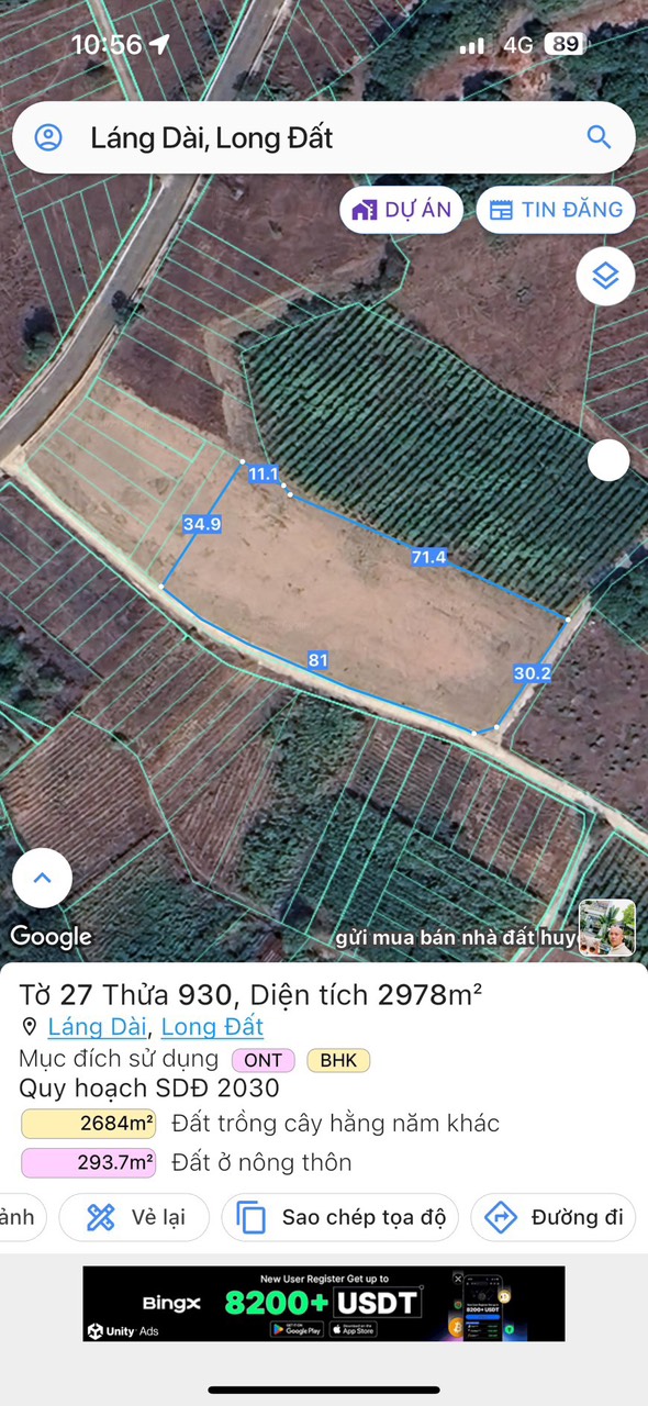 Bán lô đất đẹp 2978m2 (1300m2 thổ) xã Láng dài, Đất đỏ, Bà rịa - Ảnh chính