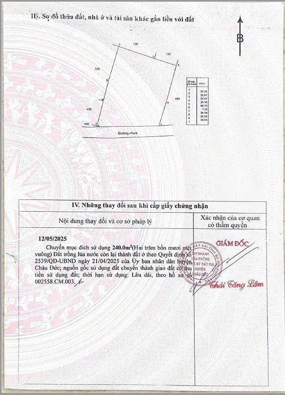 Ngang 10x48 có 80m thổ cư giá chỉ 1,2ty khu dân cư đá bạc châu Đức - Ảnh chính