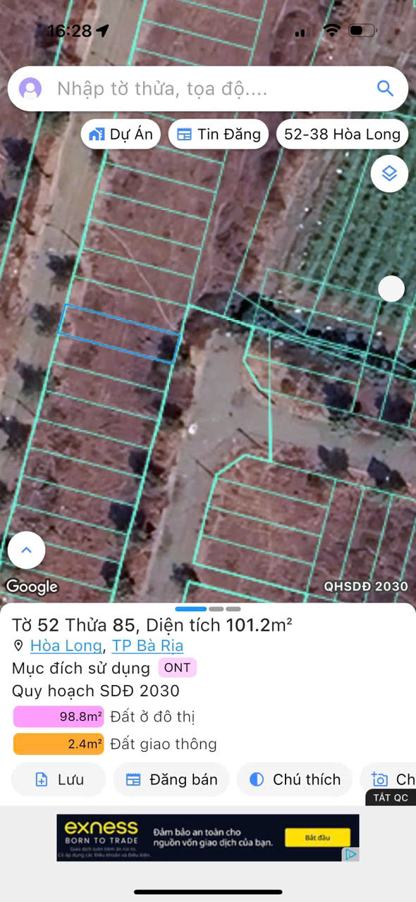 chủ bán 1 nền nhà 2mt trước sau hoà long tp bà rịa - Ảnh 1