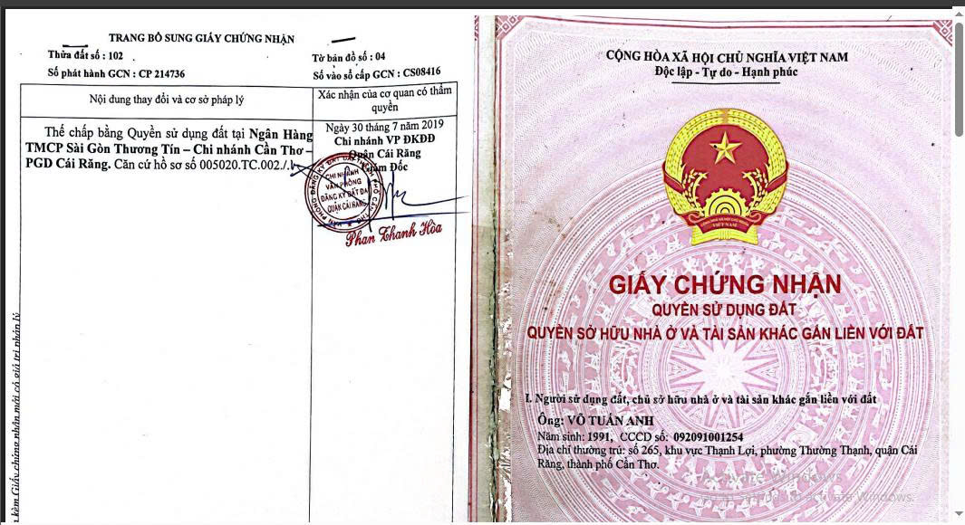CHÍNH CHỦ CẦN BÁN GẤP ĐẤT MẶT TIỀN TẠI THẠNH LỢI,TRƯỜNG THẠNH, CÁI RĂNG, CẦN THƠ - Ảnh chính