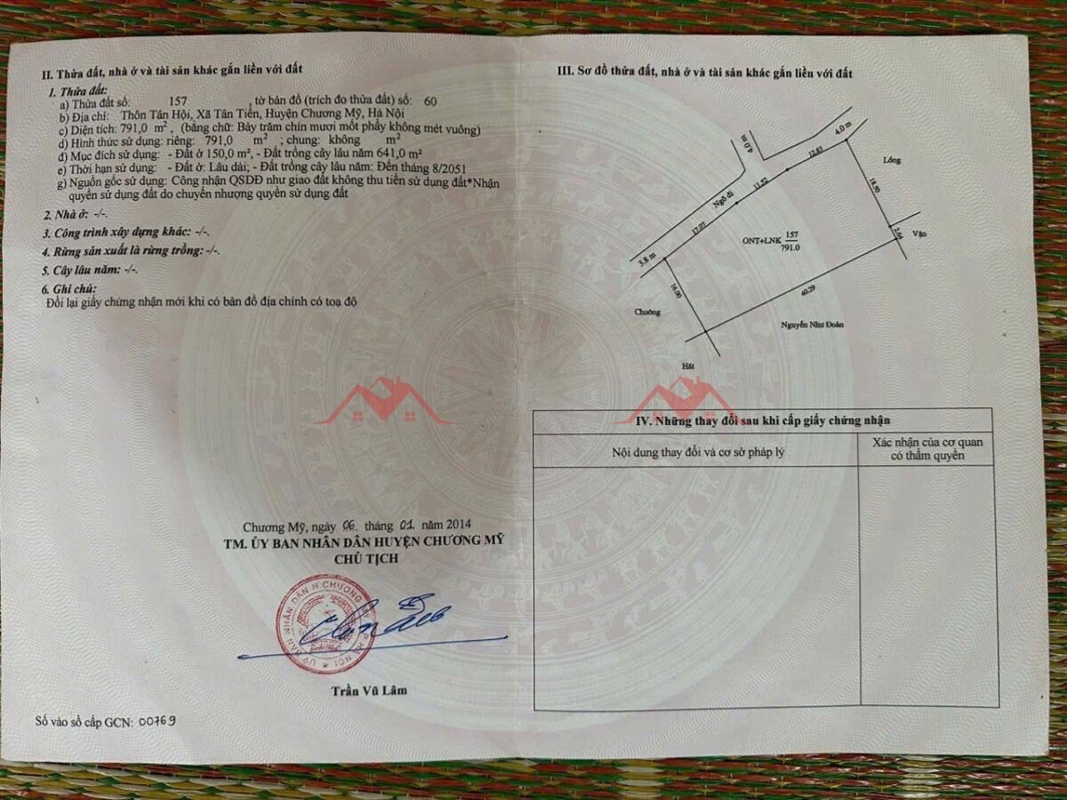 CHÍNH CHỦ BÁN LÔ ĐẤT 791M TẠI TÂN TIẾN-CHƯƠNG MỸ-HÀ NỘI - Ảnh 2