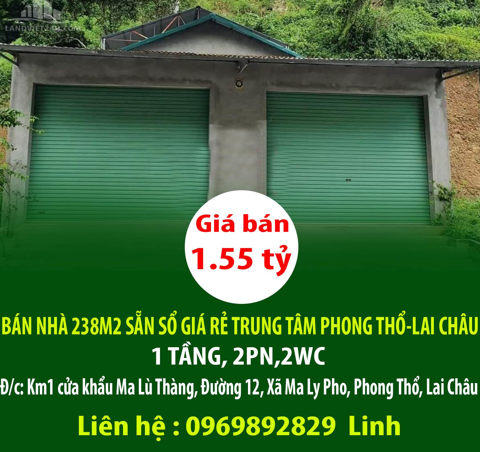 CHÍNH CHỦ BÁN NHÀ 238M2 SẴN SỔ GIÁ RẺ TRUNG TÂM PHONG THỔ-LAI CHÂU - Ảnh chính