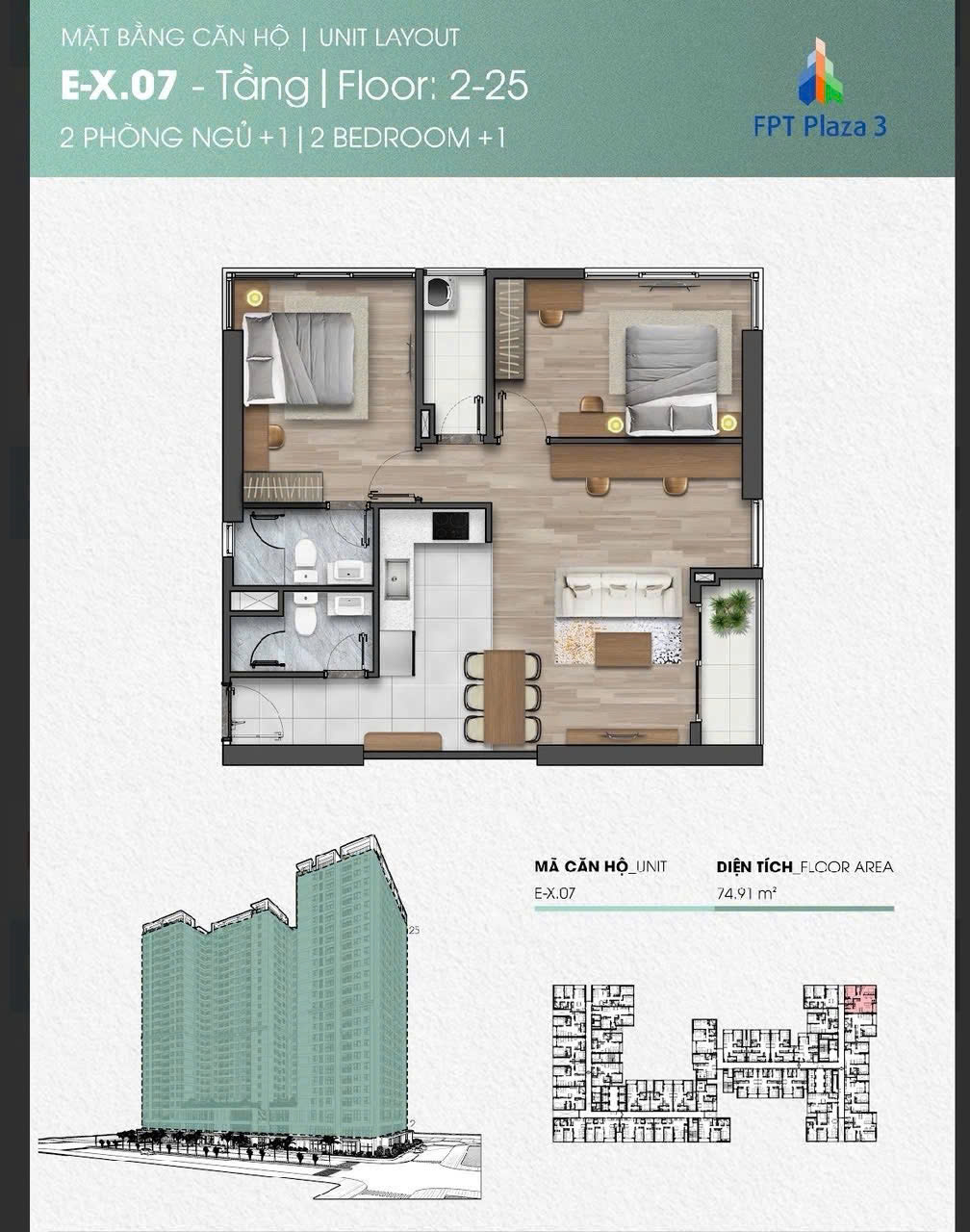 🍀🍀 CHUYỂN NHƯỢNG CĂN HỘ (2PN+ 1) - PLAZA 3 ĐÀ NẴNG 🍀🍀 - Ảnh chính