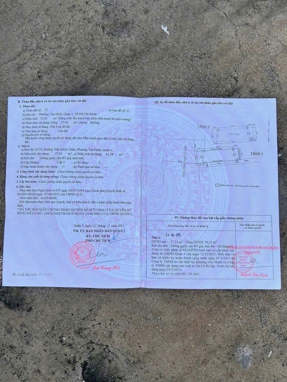 Bán nhà 2 mặt tiền 25/24 Trần Khắc Chân, P.Tân Định, Q1, TP. Hồ Chí Minh - Ảnh 3