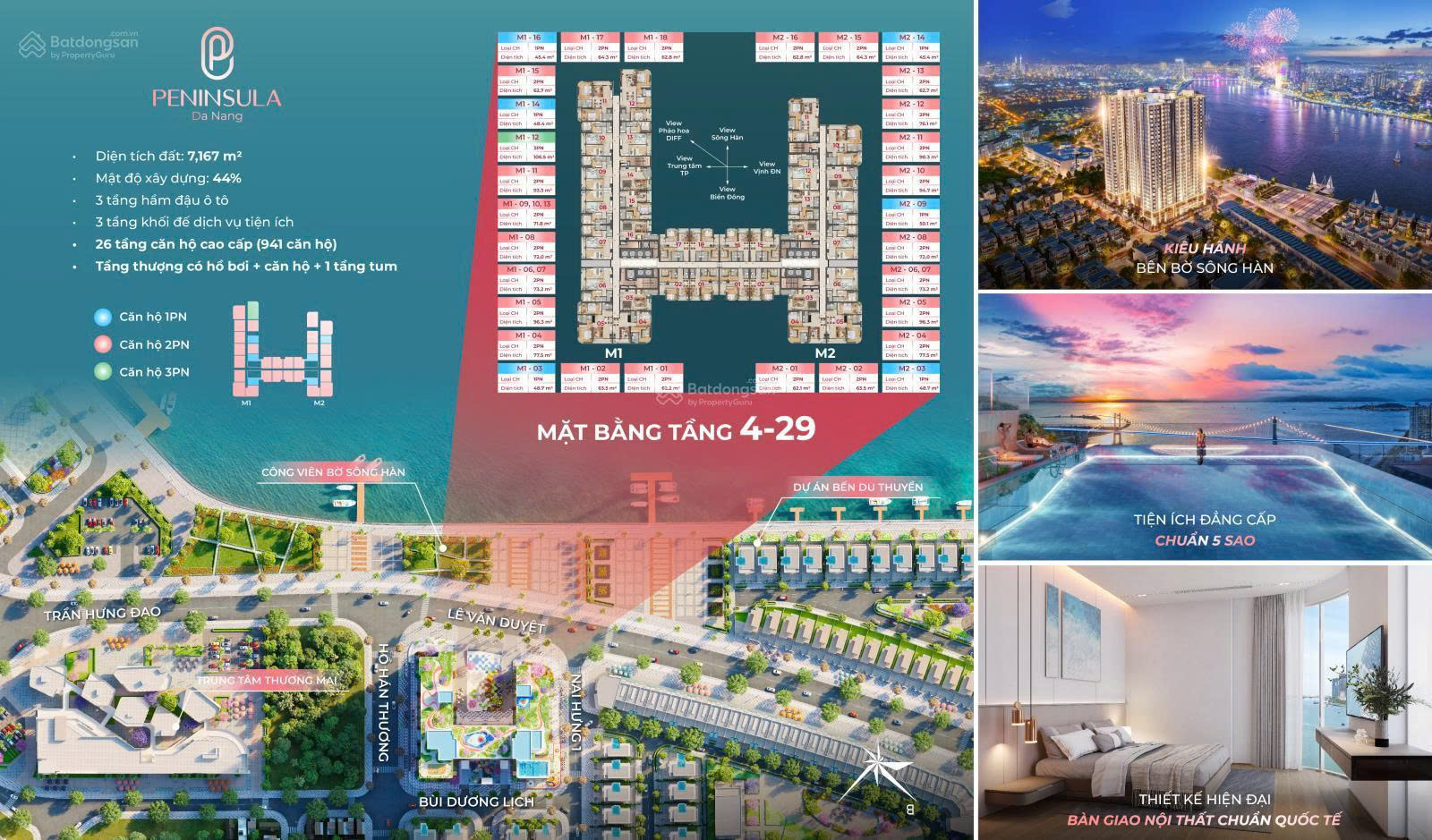 Bán căn hộ Peninsula Đà Năng View đẹp nhất Sông Hàn - Full nội thất - Giắ ưu đãi CK cao 11%. - Ảnh chính