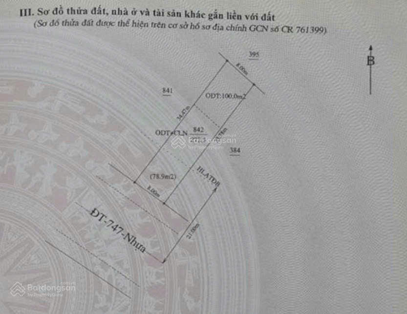 CHÍNH CHỦ CẦN BÁN ĐẤT MẶT ĐƯỜNG  ĐT 747 HỘI NGHĨA - TÂN UYÊN - Ảnh 2