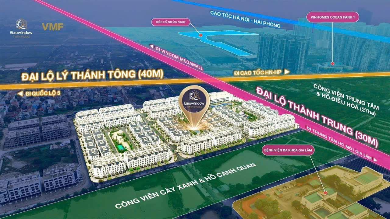 Bán suất ngoại giao liền kề Eurowindow Twin Parks Gia Lâm view công viên - Ảnh chính