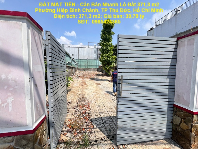 ĐẤT MẶT TIỀN - Cần Bán Nhanh Lô Đất 371,3 m2 Phường Hiệp Bình Chánh, TP Thủ Đức, Hồ Chí Minh - Ảnh chính