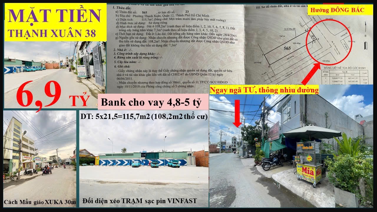 34. ĐẤT MẶT TIỀN TX38 -115.7M32 , CÓ 1,3 tỷ MUA ĐC , TIỆN KINH DOANH ĐỦ THỨ 6,9 tỷ - Ảnh chính