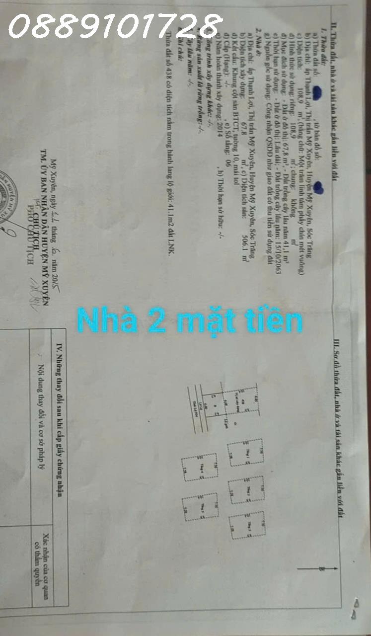 Bán nhà 2 mặt tiền tọa lạc tại TL934, Thị trấn Mỹ Xuyên, Mỹ Xuyên, Sóc Trăng. 0889101728 - Ảnh 4