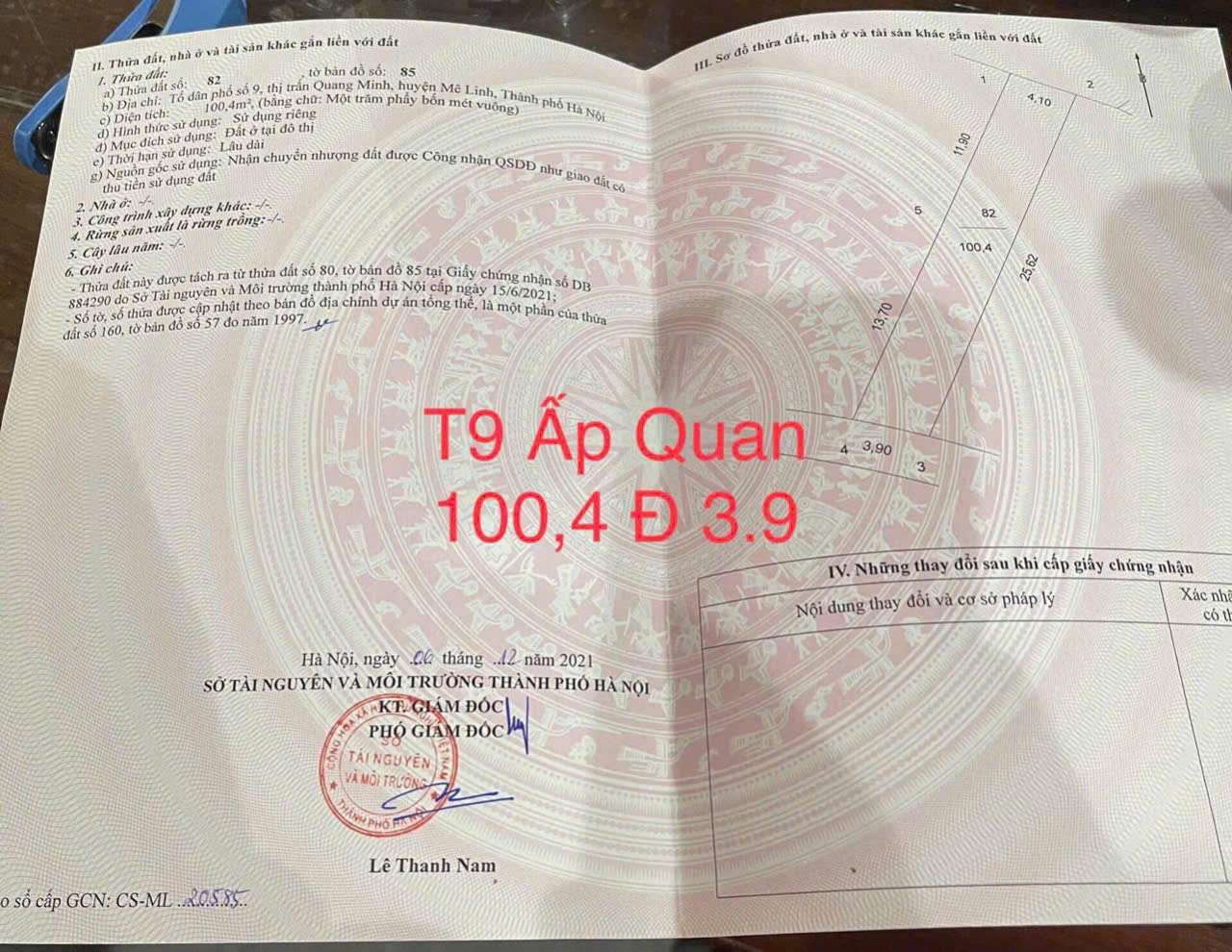 100M MT 5,2M ẤP QUAN TT QUANG MINH,CHÍNH CHỦ EM QUANG,KO QUA MG,CẦN BÁN GẤP - Ảnh chính