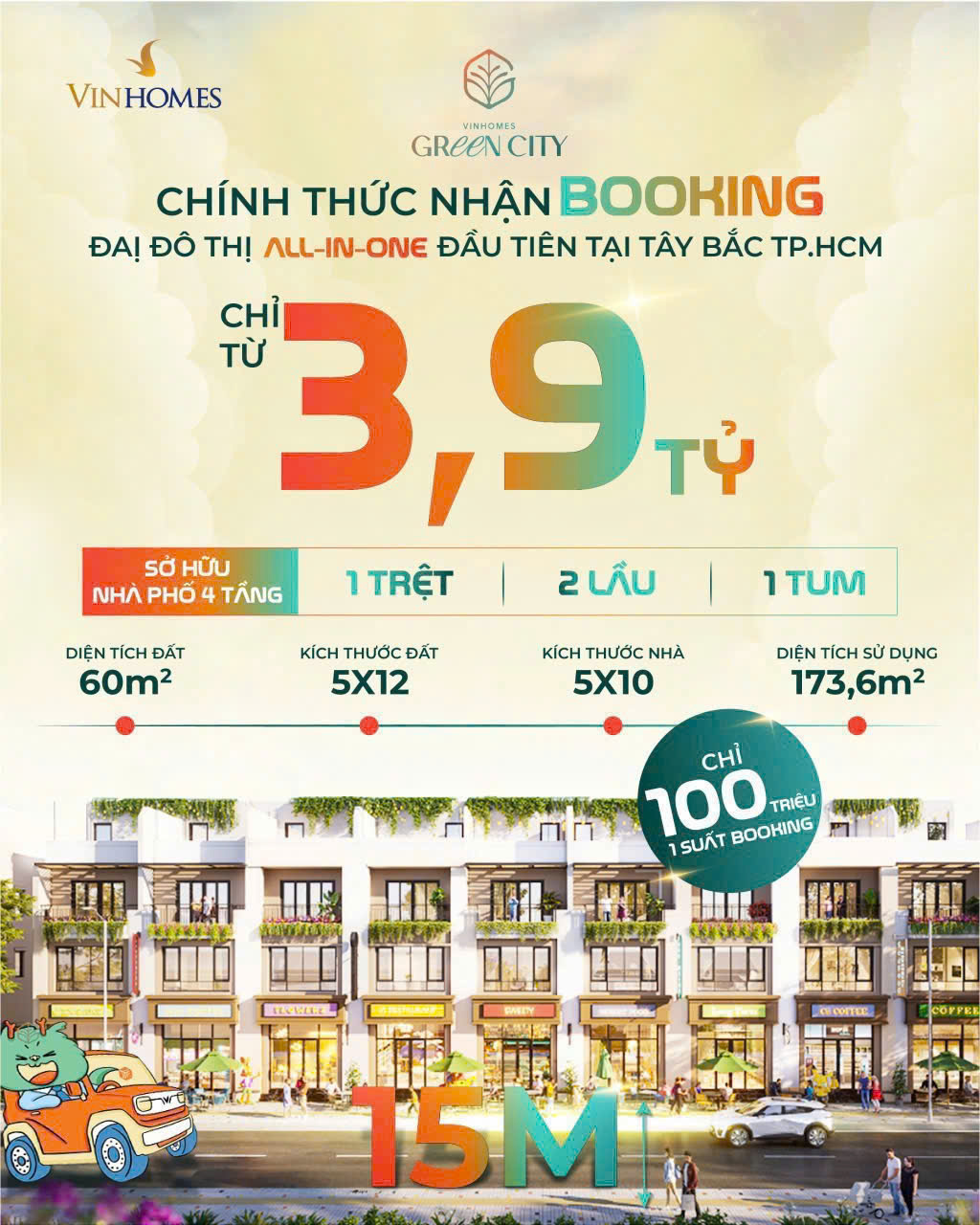 Giỏ hàng độc quyền 1000 căn Vinhomes Long An, thanh toán giãn 1008 ngày, giá chỉ 3 tỷ 9 full VAT - Ảnh chính