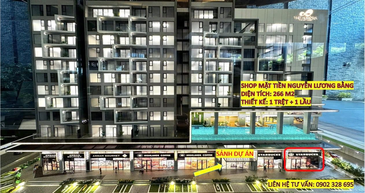 BÁN SHOPHOUSE GÓC 2 MẶT TIỀN ĐƯỜNG NGUYỄN LƯƠNG BẰNG , 266M2, LS 0%, MUA TT CDT. SHOP MỚI TINH - Ảnh chính