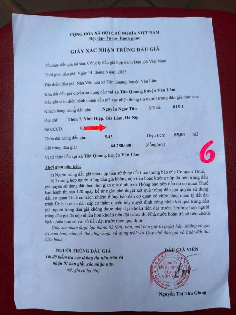 CHÍNH CHỦ F0 Bán đất trúng đấu giá Tân Quang Văn Lâm, 2 mặt tiền, Ô Tô tránh - Ảnh 4