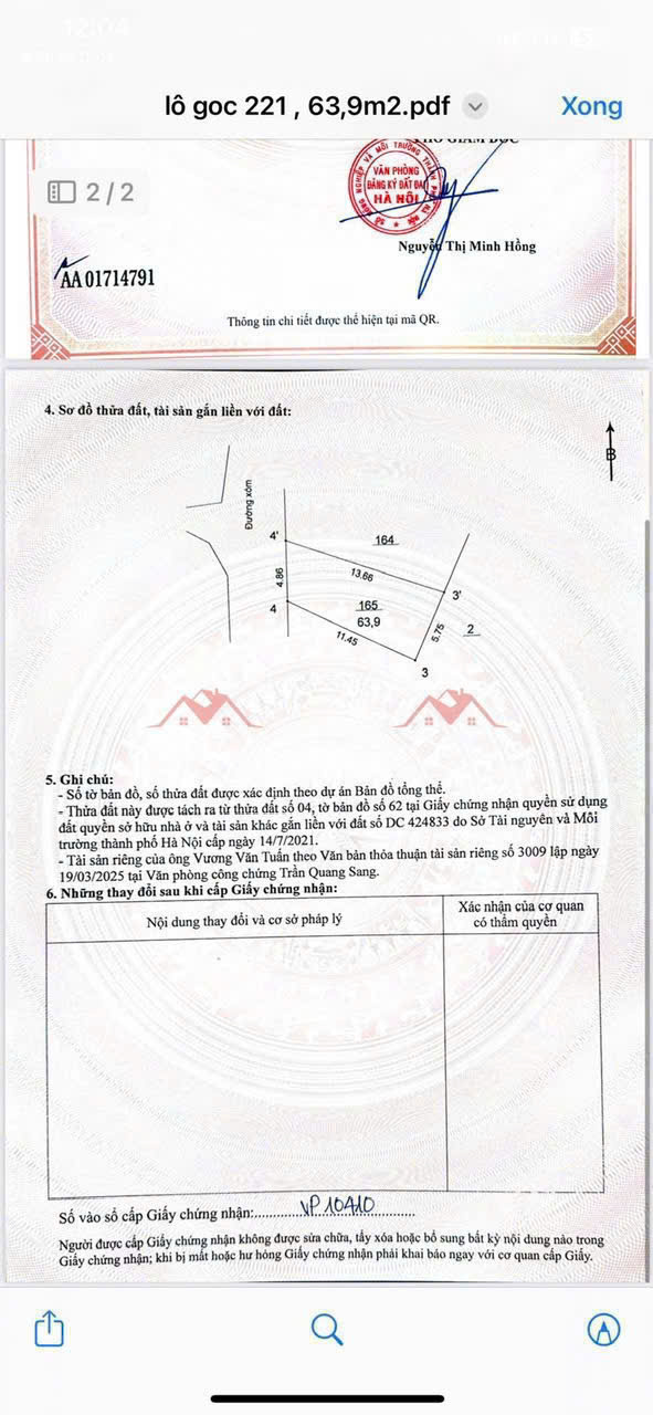 CHÍNH CHỦ BÁN LÔ ĐẤT 63,9M TẠI TT XUÂN MAI-CHƯƠNG MỸ-HÀ NỘI - Ảnh 4