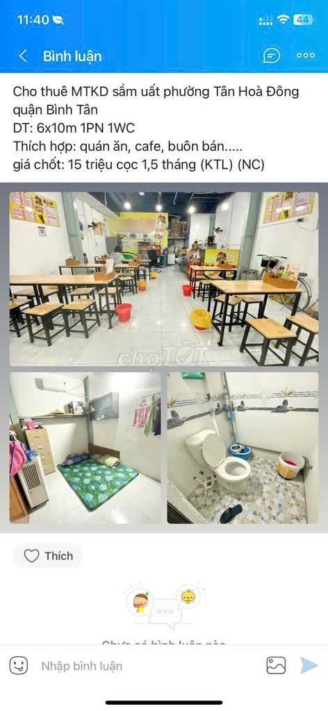 CHO THUÊ GẤP MẶT BẰNG TẠI TÂN HÒA ĐÔNG – GIÁ TỐT, VỊ TRÍ ĐẸP - Ảnh 2