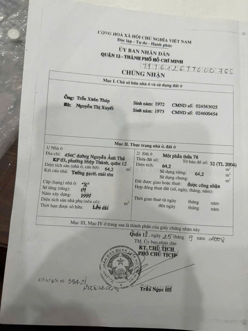 BÁN NHÀ (4x27) MẶT TIỀN NGUYỄN ẢNH THỦ – GIÁ CHỈ 9,99 TỶ – GIẢM 1 TỶ SO VỚI GIÁ CŨ - Ảnh chính