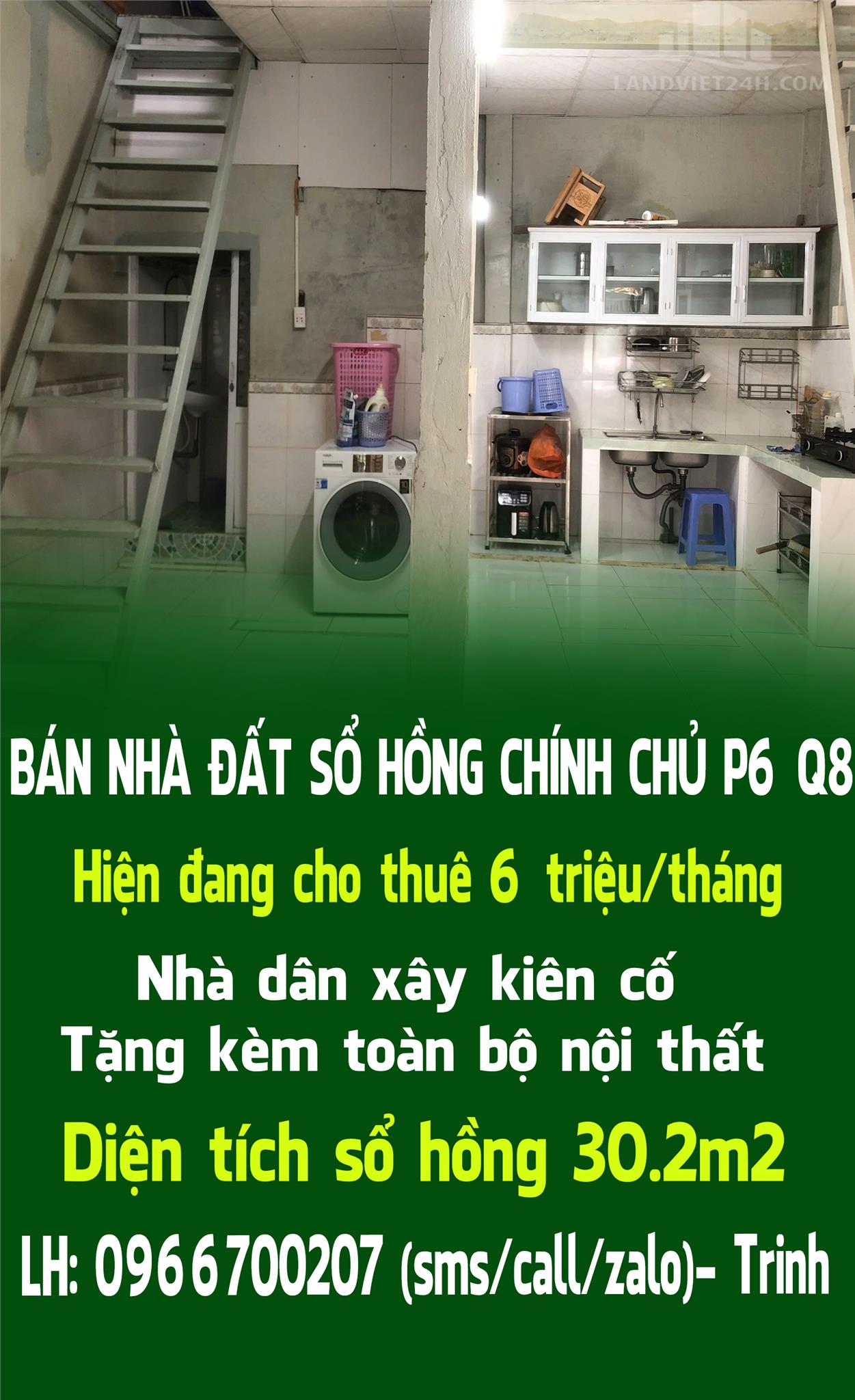 BÁN NHÀ ĐẤT SỔ HỒNG CHÍNH CHỦ P6 Q8 - Ảnh chính