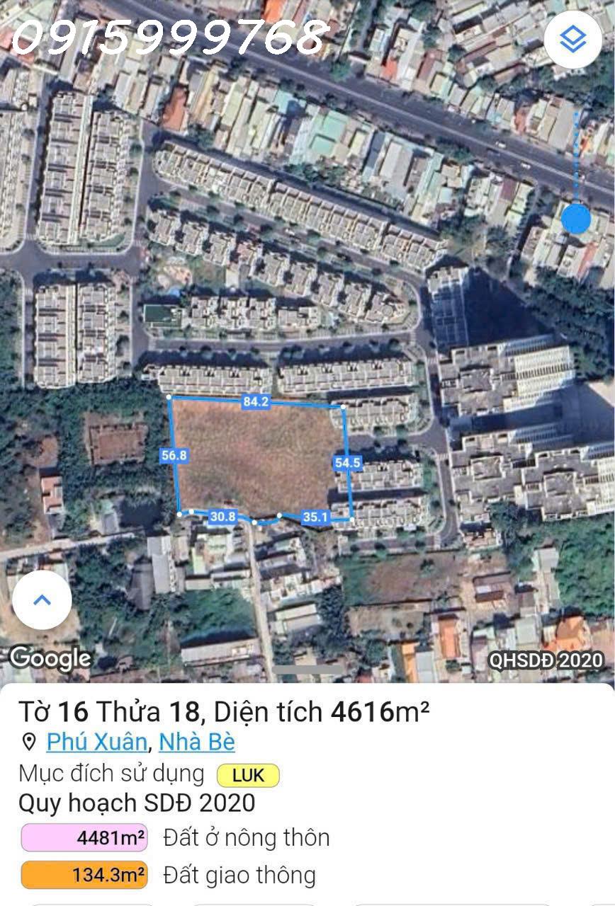 Bán 4500m² Đất Full Thổ Cư đường Nguyễn Bình,Phú Xuân,Nhà Bè, Giá 110 tỷ - Ảnh chính