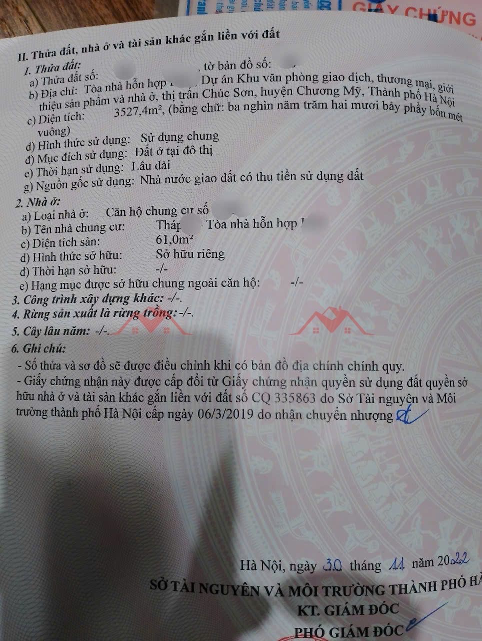 CHÍNH CHỦ BÁN CĂN NHÀ CHUNG CƯ LỘC NINH-TT CHÚC SƠN-CHƯƠNG MỸ-HÀ NỘI - Ảnh 4