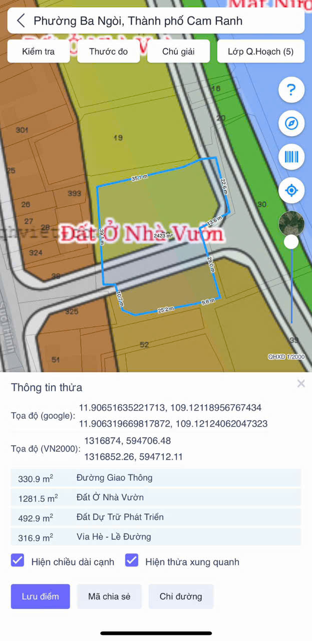 BÁN 2 LÔ ĐẤT VIP -GIÁ TỐT TẠI TRÀ LONG, BA NGÒI, CAM RANH, KHÁNH HÒA - Ảnh 2
