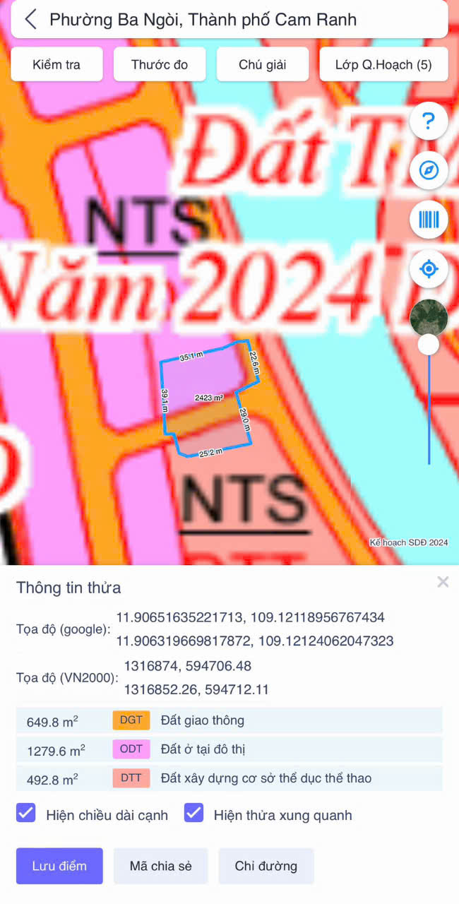 BÁN 2 LÔ ĐẤT VIP -GIÁ TỐT TẠI TRÀ LONG, BA NGÒI, CAM RANH, KHÁNH HÒA - Ảnh 3