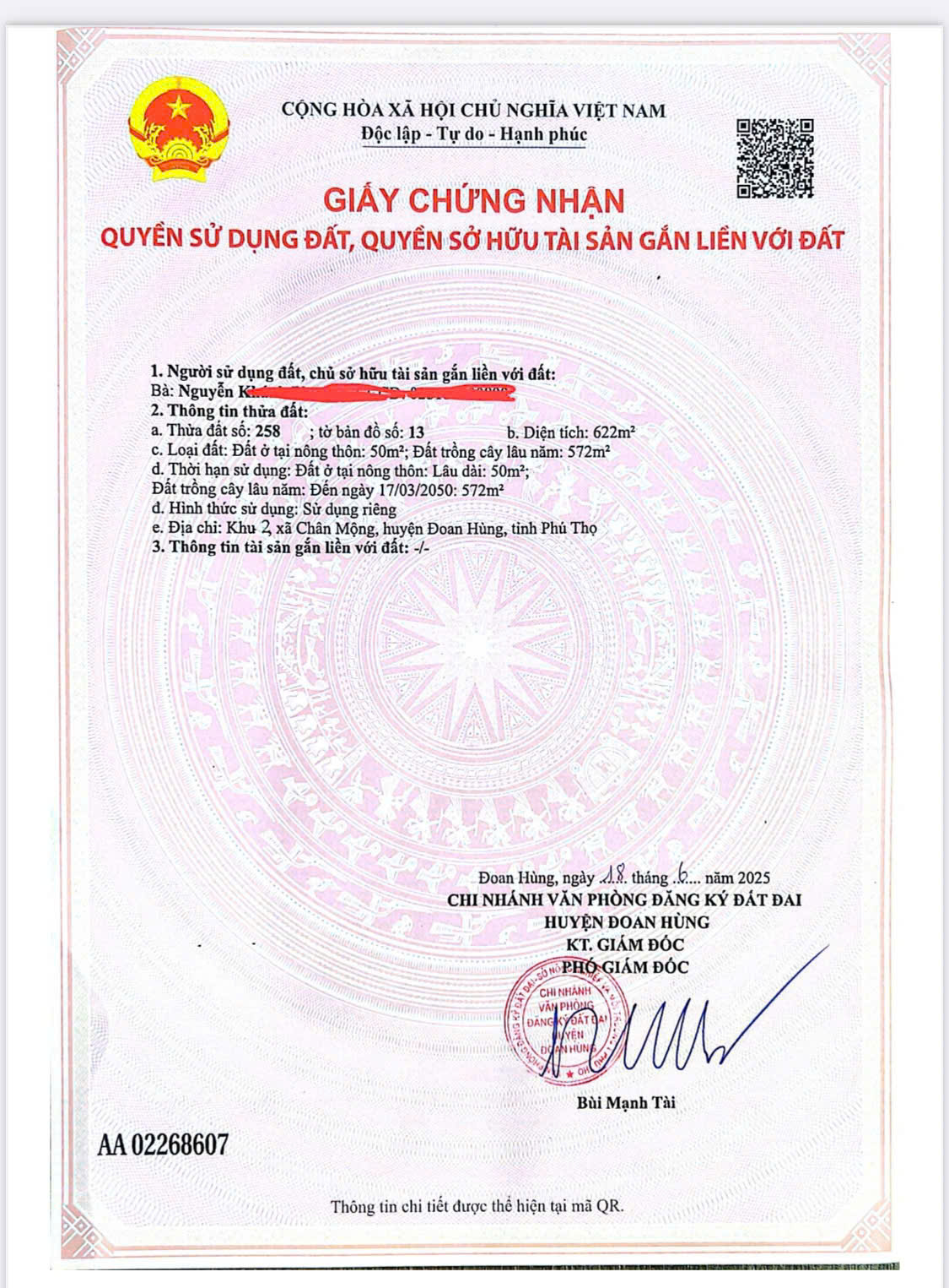 Chính chủ cần bán Nhanh 2 Lô Đất Liền Kề Tại Khu 2 – Xã Chân Mộng – Đoan Hùng – Phú Thọ. - Ảnh chính
