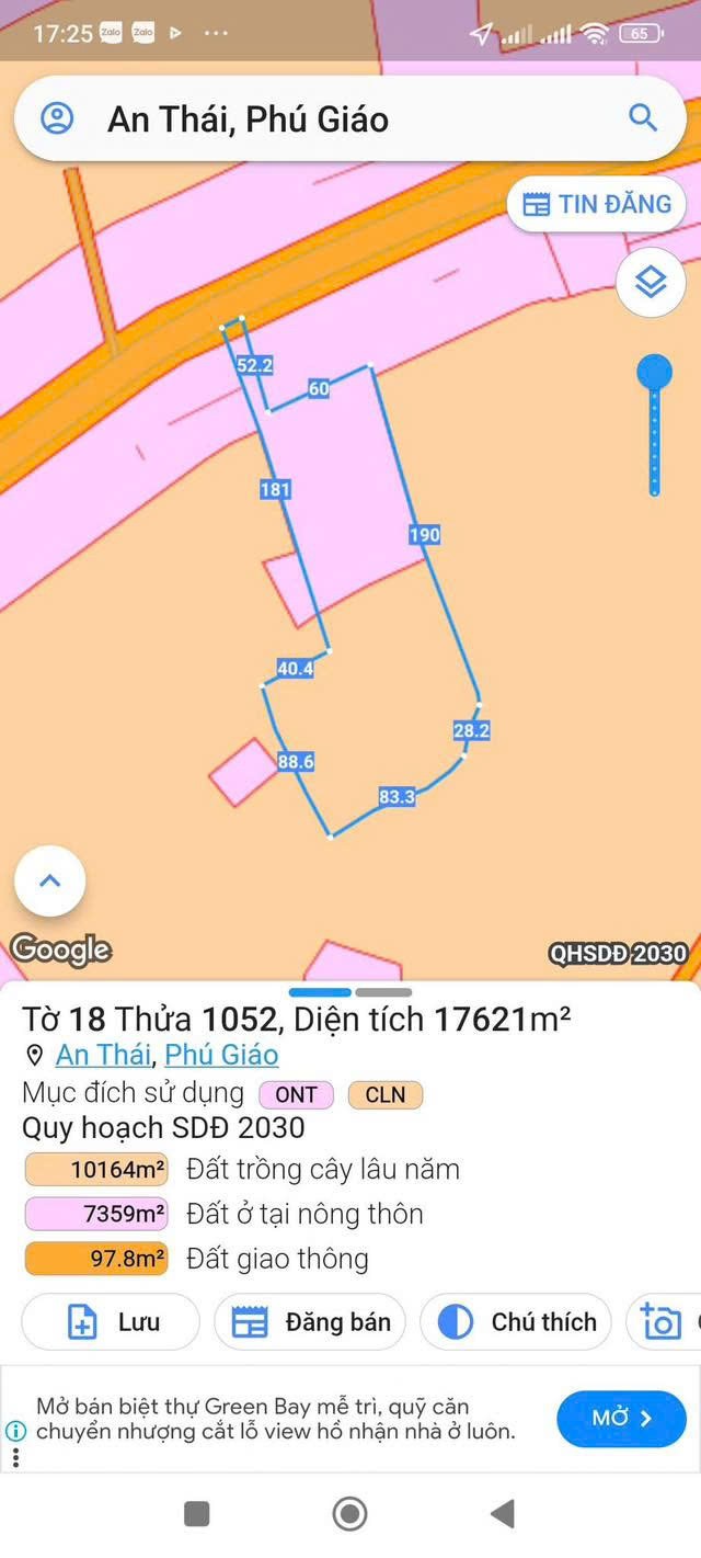 CHÍNH CHỦ GỬI BÁN Lô Đất Mặt Tiền DH 507 Xã An Thái, Huyện Phú Giáo, Bình Dương - Ảnh chính
