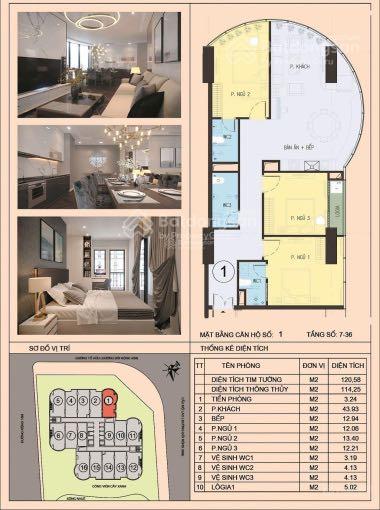 Bán chung cư QMS Top Tower 113,1m2 - View đẹp nhât - Ảnh chính