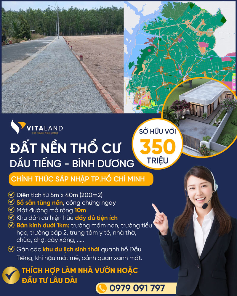 Đất nền phân lô Dầu Tiếng, Bình Dương chỉ 250 triệu, 200m2, sổ sẵn từng nền - Ảnh chính