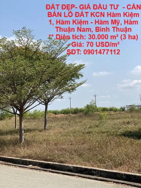 ĐẤT ĐẸP- GIÁ ĐẦU TƯ  - CẦN BÁN LÔ ĐẤT KCN Hàm Kiệm 1, Hàm Kiệm - Hàm Mỹ, Hàm Thuận Nam, Bình Thuận - Ảnh chính