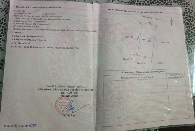 🔶Chính chủ bán nhanh lô đất đẹp xã Gia Vân (Gia Lập cũ), tỉnh Ninh Bình. LH 0949600985 - Ảnh chính