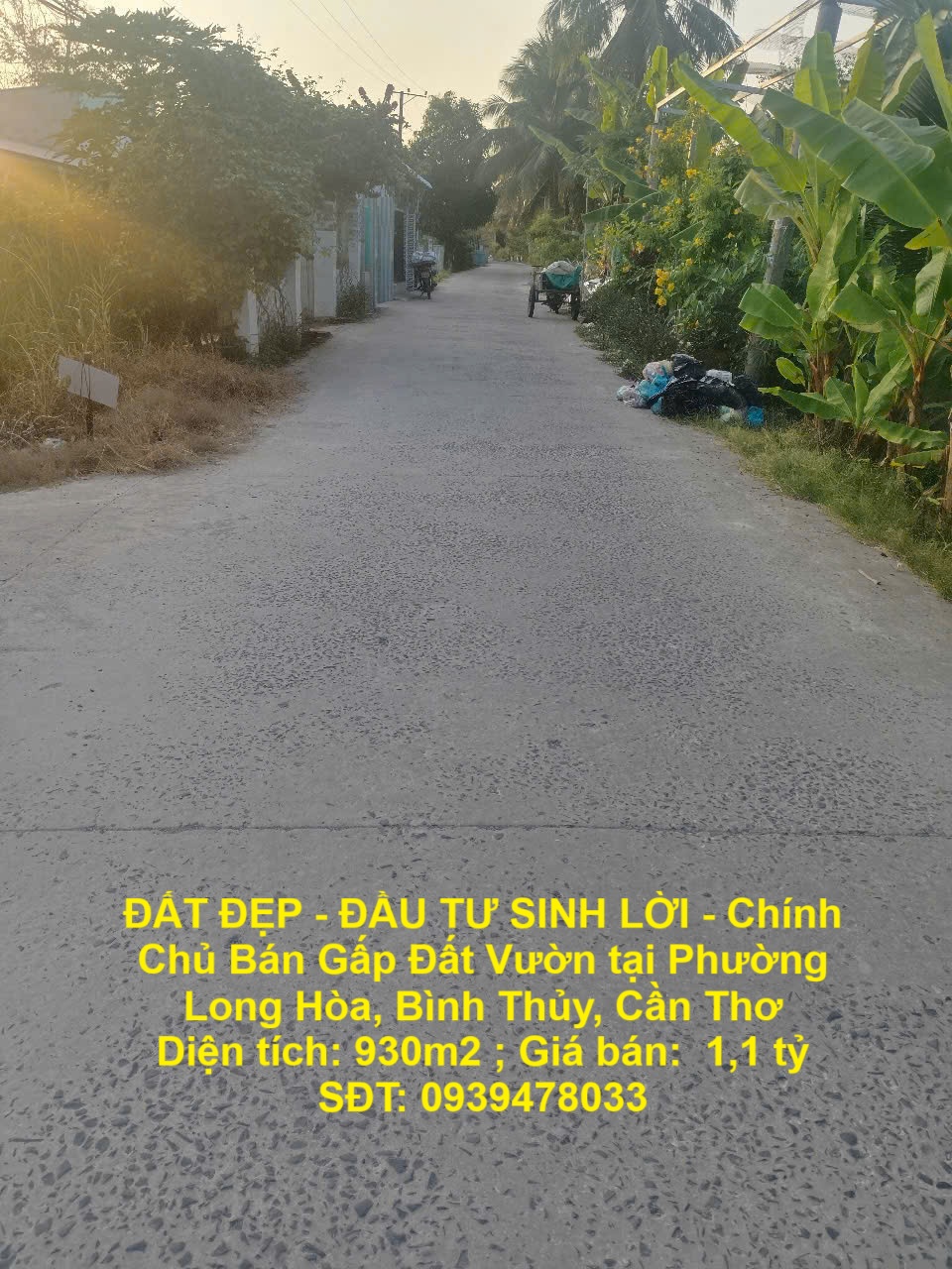 ĐẤT ĐẸP - ĐẦU TƯ SINH LỜI - Chính Chủ Bán Gấp Đất Vườn tại Phường Long Hòa, Bình Thủy, Cần Thơ - Ảnh chính