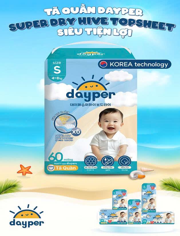 THÔNG TIN SẢN PHẨM TÃ DAYPER -  Tã/bỉm quần Dayper đủ size - Super Hive Dry mới, thấm hút gấp 6 lần - Ảnh 2