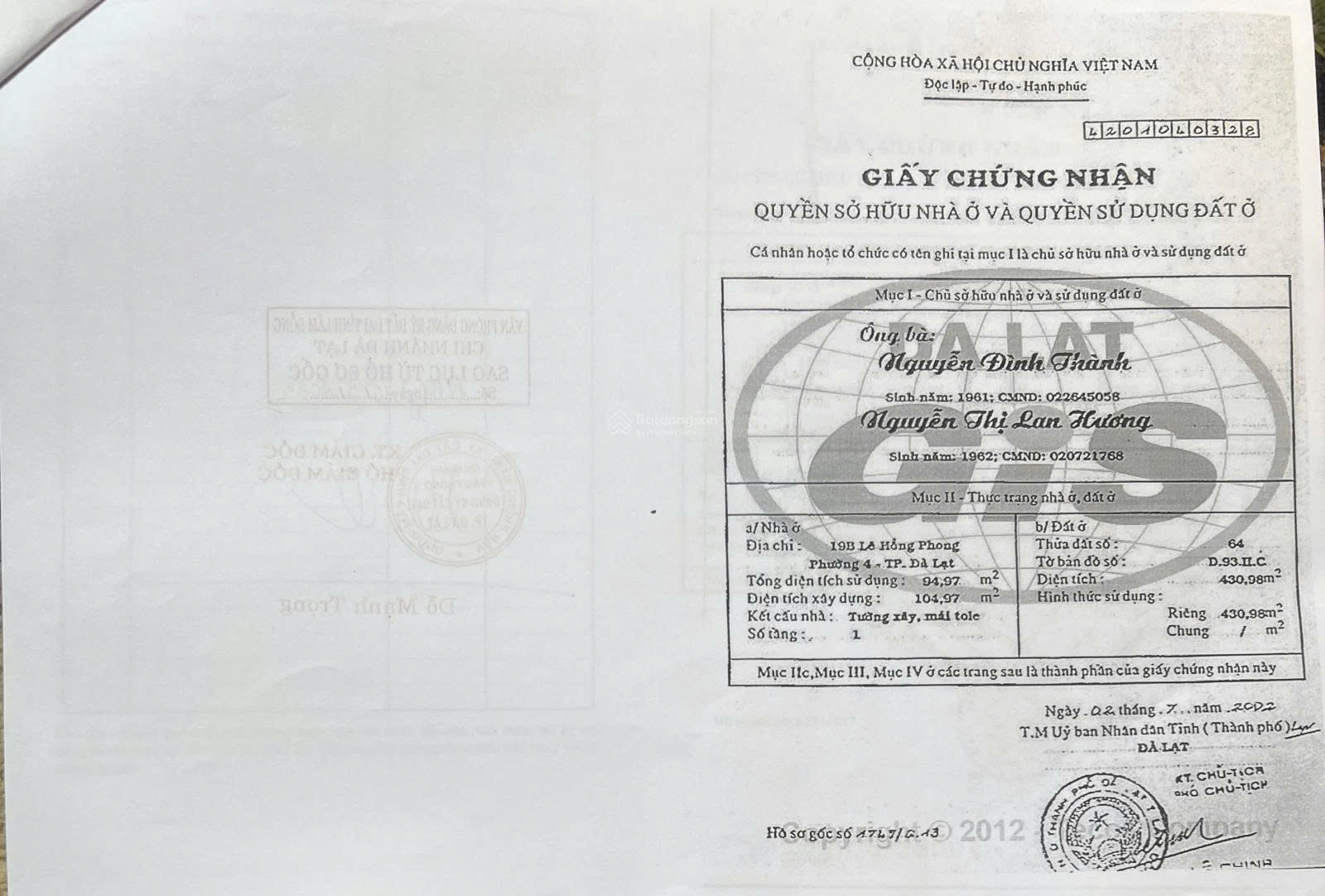 NHÀ ĐẸP – GIÁ TỐT – CẦN BÁN NHÀ ĐẤT BIỆT THỰ  tại 19B, Lê Hồng Phong, P.4,  TP, Đà Lạt, Lâm Đồng - Ảnh 1