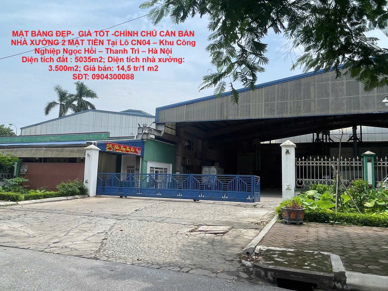 MẶT BẰNG ĐẸP-  GIÁ TỐT -CHÍNH CHỦ CẦN BÁN NHÀ XƯỞNG 2 MẶT TIỀN Tại KCN NGỌC HỒI, THANH TRÌ, HÀ NỘI - Ảnh chính